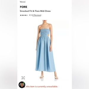 Strapless, Smocked Dress with Cut Outs